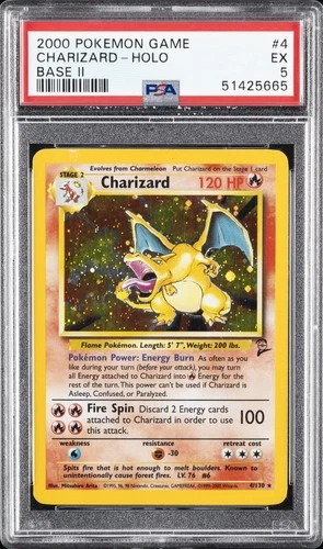 2000 POKEMON GAME BASE II #4 CHARIZARD-HOLO PSA 5
