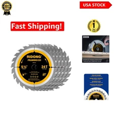 5-1/2 Inch 24 Tooth Tungsten Carbide Circular Blade Set - Ideal for Woodworking