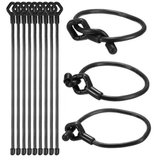 12-Pack Adjustable Plant Tie, 10 Inch Silicone Multi-Function Garden Tie [Black]