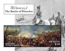 SAINT KITTS 2015 - BATTLE OF WATERLOO 200TH ANNIVERSARY STAMP SOUVENIR SHEET MNH