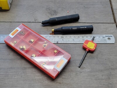 NEW PAIR OF MBA SANDVIK 0625 5/8'' GROOVING BORING BARS + INSERTS