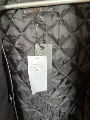 Women's Banana Republic S Small Insulated Trench Coat Black NEW! #408437 - Picture 3 of 8