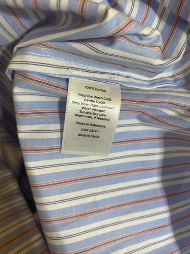 Talbots Damen 3X Knopfleiste blau rosa weiß gestreiftes Kragenshirt - Bild 8 von 8