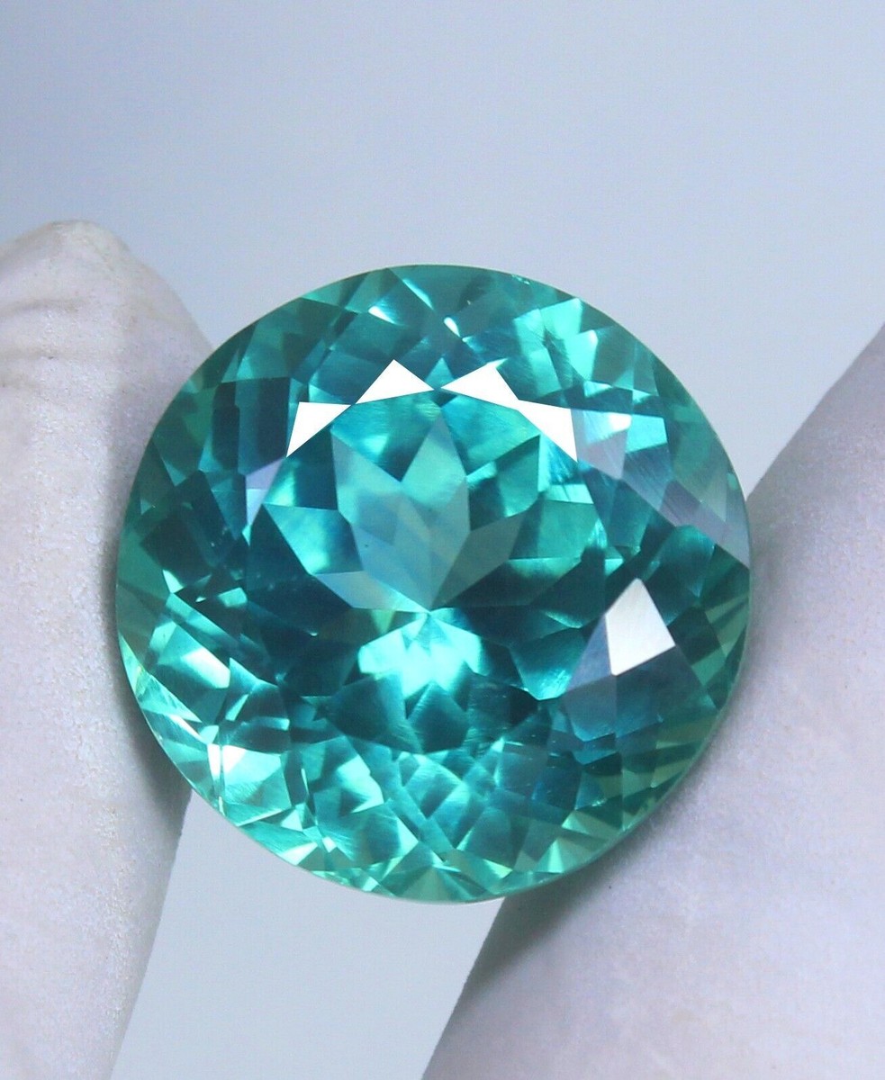 Saphir Naturel Du Montana Vert Certifié GIR - Pierre Ronde 10x7mm - Non Traité