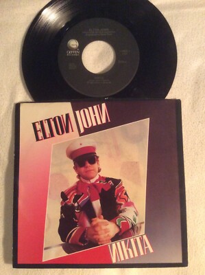 Elton John 7  Vinyl 45 Nikita (Rare) Restless (Live) 1985 Geffen LP Ice On Fire