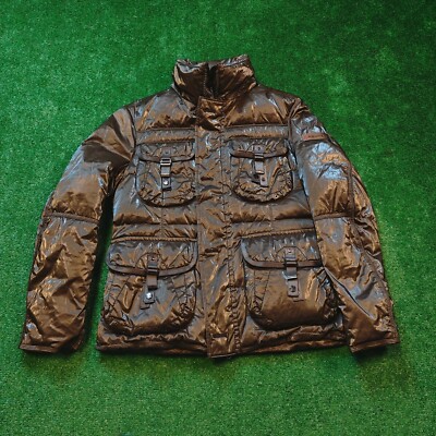 Peuterey Down Puffer Jacket Mens Medium full zip satin quilted outdoors utility