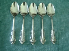 Oleg Cassini EKCO Stainless Flatware EKS26 Teaspoons - Set of 5