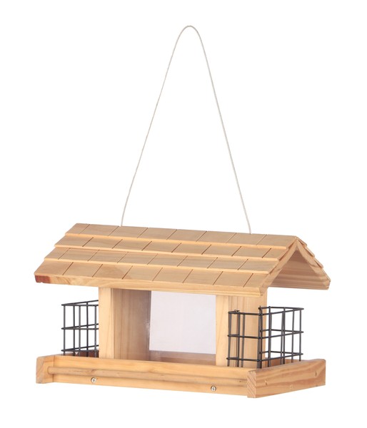 Futterhaus Aosta HäNgend Ca. 17.5 X 19 X 28 Cm Kiefernholz Braun, Dehner Natura-image