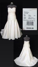 David's Bridal Style 9MB3651 Ivory Satin Fit and Flare Wedding Dress sz 24W