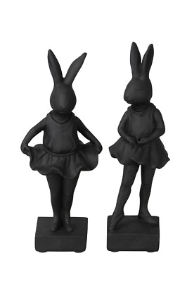 2 STK Hasen Ballettänzerin XXL 30cm schwarz Deko Osterhasen Tänzerin Ballett