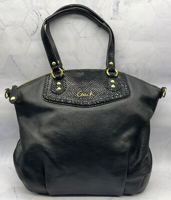 COACH F23684 Ashley Black Leather Shoulder Bage Purse