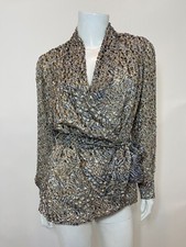Nwot Forte Forte Front Tie Printed Jacket In Light Blue Multi Size 0/xs