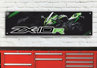 BR230B KAWASAKI ZX10R GARAGE FLEXIBLES WERKSTATT BANNER SCHILD