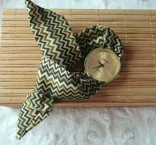 SALE Women Teenage Watch Tribal Fabric Gold Trend Fashion Adjustable Quartz FR