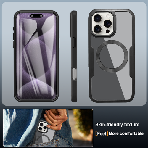Magnetic Clear Back Cover+Screen Protector For iPhone 16 Pro Max/15/14/13/12/11 - Picture 7 of 52
