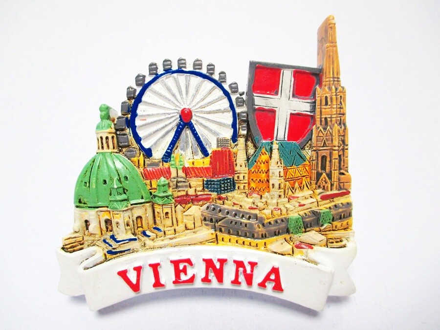 Vienna Karlskirche Prater St. Stephen's Cathedral Magnet Poly 7 cm Austria