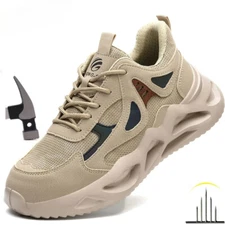Breathable Men's Work Indestructible Safety Shoes Protective Steel Toe Sneakers