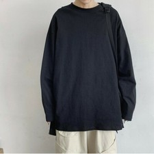 Men Solid T-shirt Tops Undershirt Crew Neck Long Sleeve Casual Loose Autumn SPW