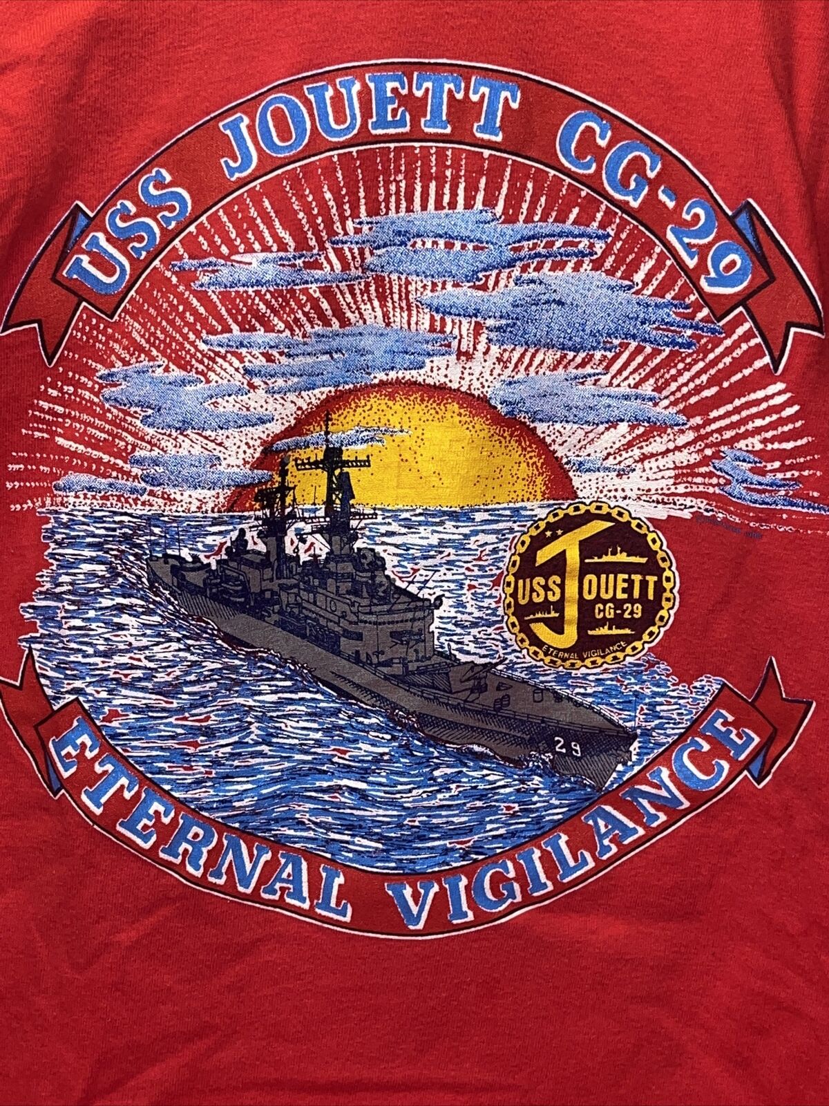 USS JOUETT CG-29 ETERNAL VIGILANCE T Shirt Vintage - image 2