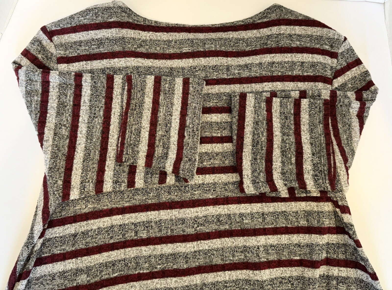 Ruby Rd Stripe Maroon Silver Metalic Thread Tunic… - image 17