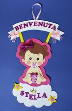 FIOCCO NASCITA - QUADRETTO CAMERETTA DOPO - BIMBA O BIMBO PERSONALIZZABILE 