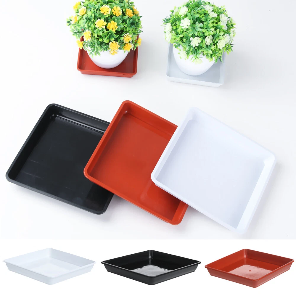 Square Saucer Base Plant Flower Pot Plate Water Drip Tray Planter Garden