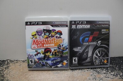Lot of Playstation 3 racing games--Gran Turismo 5; Mod Nation Racers