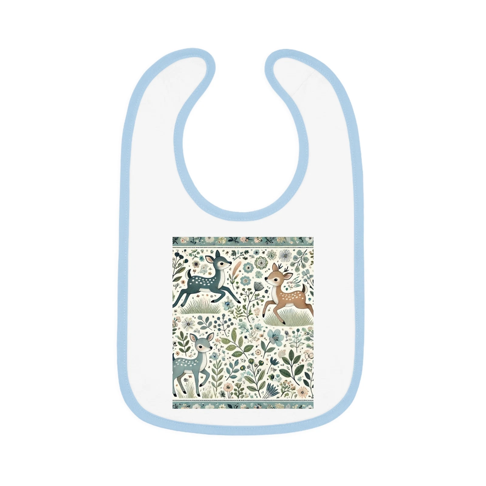Playful Deer Baby - Baby Contrast Trim Jersey Bib