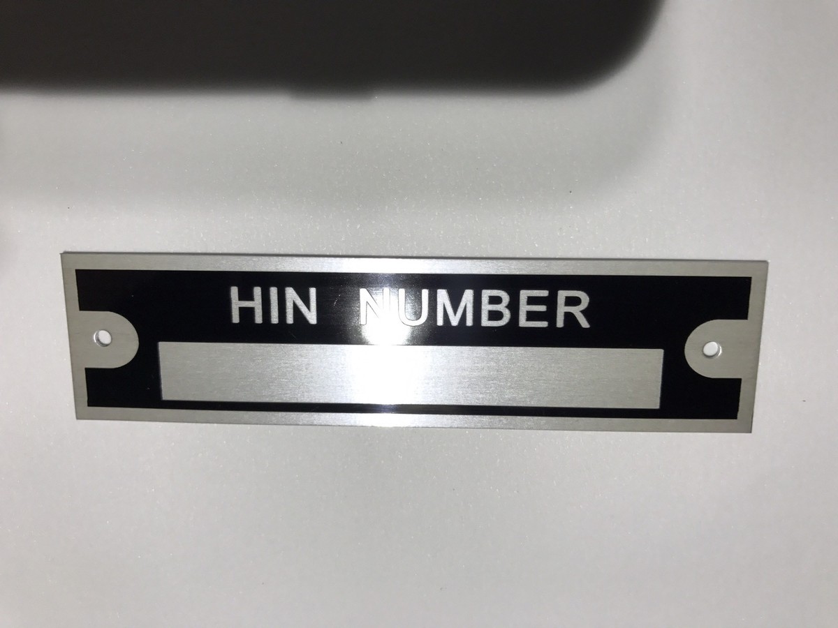 Blank Data Plate HIN Tag Serial Number ID Speedboat Yamaha Suzuki Johnson Merc