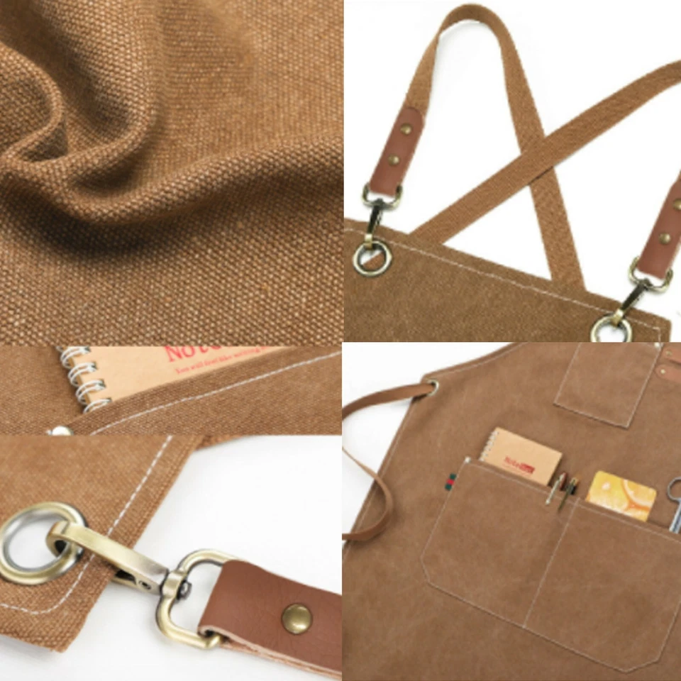 Unisex Denim Waterproof adjustable across shoulder Hard Work Aprons with pockets - Image 4 of 4