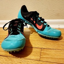 Nike Rival MD Track Shoes Racing Spikes Black Teal 615982-306 Women's Size 9 EUC