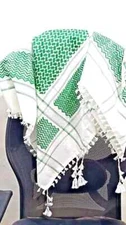 Green Shemagh Scarf Palestine Original Arafat Hatta Brand Cotton Scarf