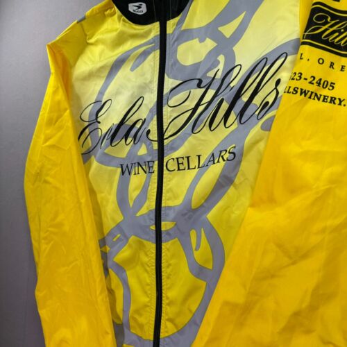 Chaqueta de ciclismo Sugoi para hombre pequeña amarilla cremallera completa "Will Bike for Wine" Eola Hills - Imagen 3 de 14