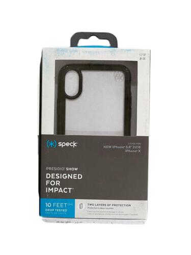 Speck Presidio Show Series Case for iPhone X & iPhone XS - Clear Rose Gold Black - Picture 2 of 7