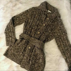 chunky knit belted cardigan