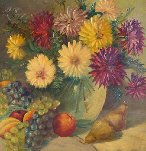 Blumenstrauss mit Obst – Stillleben - Bild 2 von 2