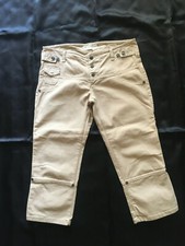 Benetton Pantalone Capri Donna Beige Denim Taglia M It 42 US 6