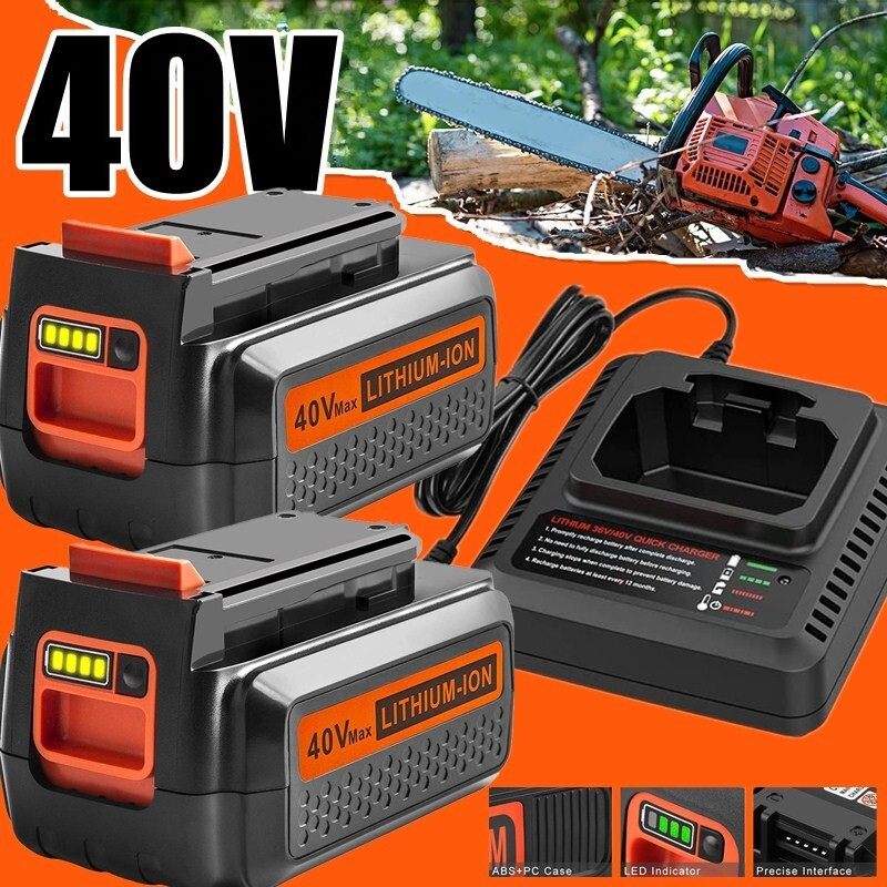40V Black Decker LBXR36 LBX2040 LSW36 Replacement Battery with Charger