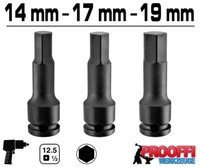 3 Tlg Kraft Schlagschrauber Stecknuss 14Mm 17Mm 19Mm Innen Sechskant 6-Kant Nuss