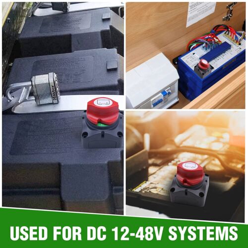 Battery Switch Isolator Cut Off Kill for Knob Marine Boat Camper Truck 12V 600 A - Picture 8 of 17