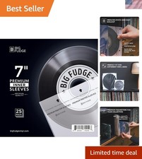 25 Pack Inner Sleeves for 7-Inch Vinyl Records - Anti-Static Safety