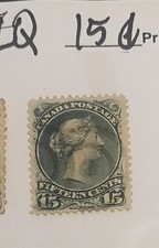 Canada USATO 15 centesimi blu grigio L REGINA su CARTA SOTTILE NON ELENCATA doppio Bullseye c