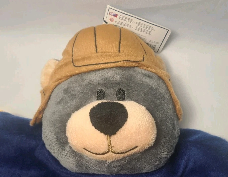 Michigan Football Kids Drawstring Backpack with Stuffed Bear Head New with Tags - Image 3 of 4