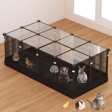 22 Panels Small Animal Playpen, Pet Playpen with Doors  Waterproof Mat