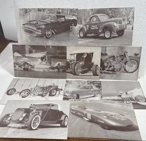 lot of 10  Vintage 1960s Hot Rod postcards International Championship Auto Shows