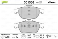 Valeo Bremsbelagsatz, Scheibenbremse 301566 FüR Renault