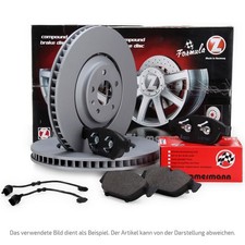 Zimmermann FORMULA Z Bremsscheiben + Beläge + Sensor für VW T-ROC R PR-1LQ vorne
