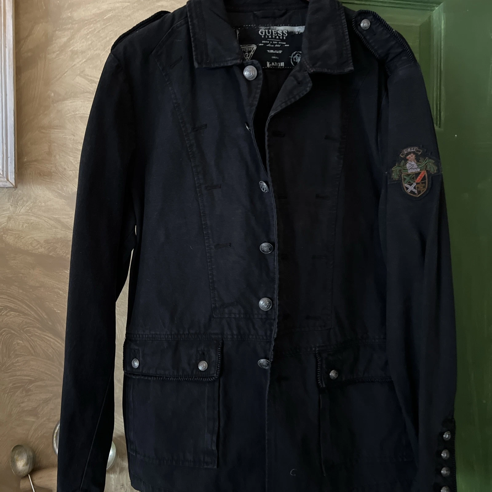 Guess Vintage Denim Jacket Black Men Size L
