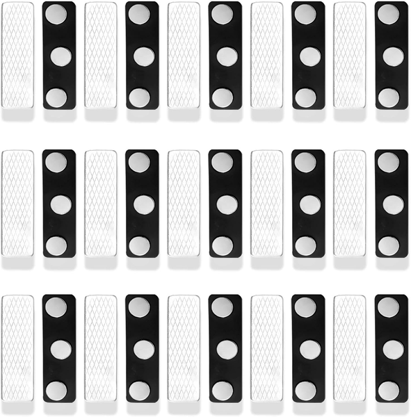 30 StüCk Namensschilder FüR Kleidung Magnet, Schwarz Magnetische Namensschilder,-image