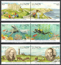 GB Lundy Island 2021 QEII The Lundy Field Society 75 Years complete set of 6 MNH